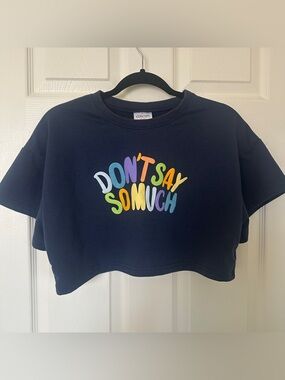 Don’t Say So Much Super Cropped Graphic Tee T Shirt Korean Fashion Colorful Kid